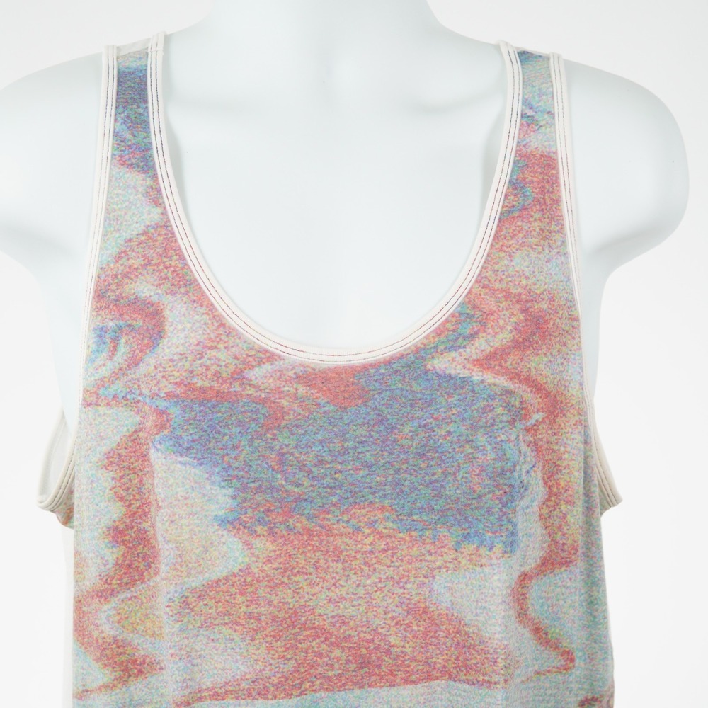 Rook XL Mens Red Blue Abstract Graphic Tank Top Cotton Blend 05D15